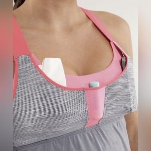 Lululemon - Sz 6 Stuff Your Bra tank, built in bra Gray Hot Pink workout gym top